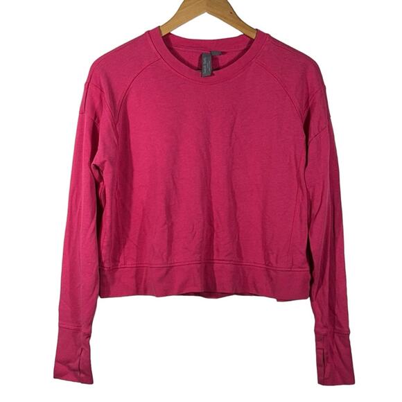 Sweaty Betty Cropped Pink Long Sleeve Lightweight Sweatshirt Top Size 4 - Picture 3 of 11